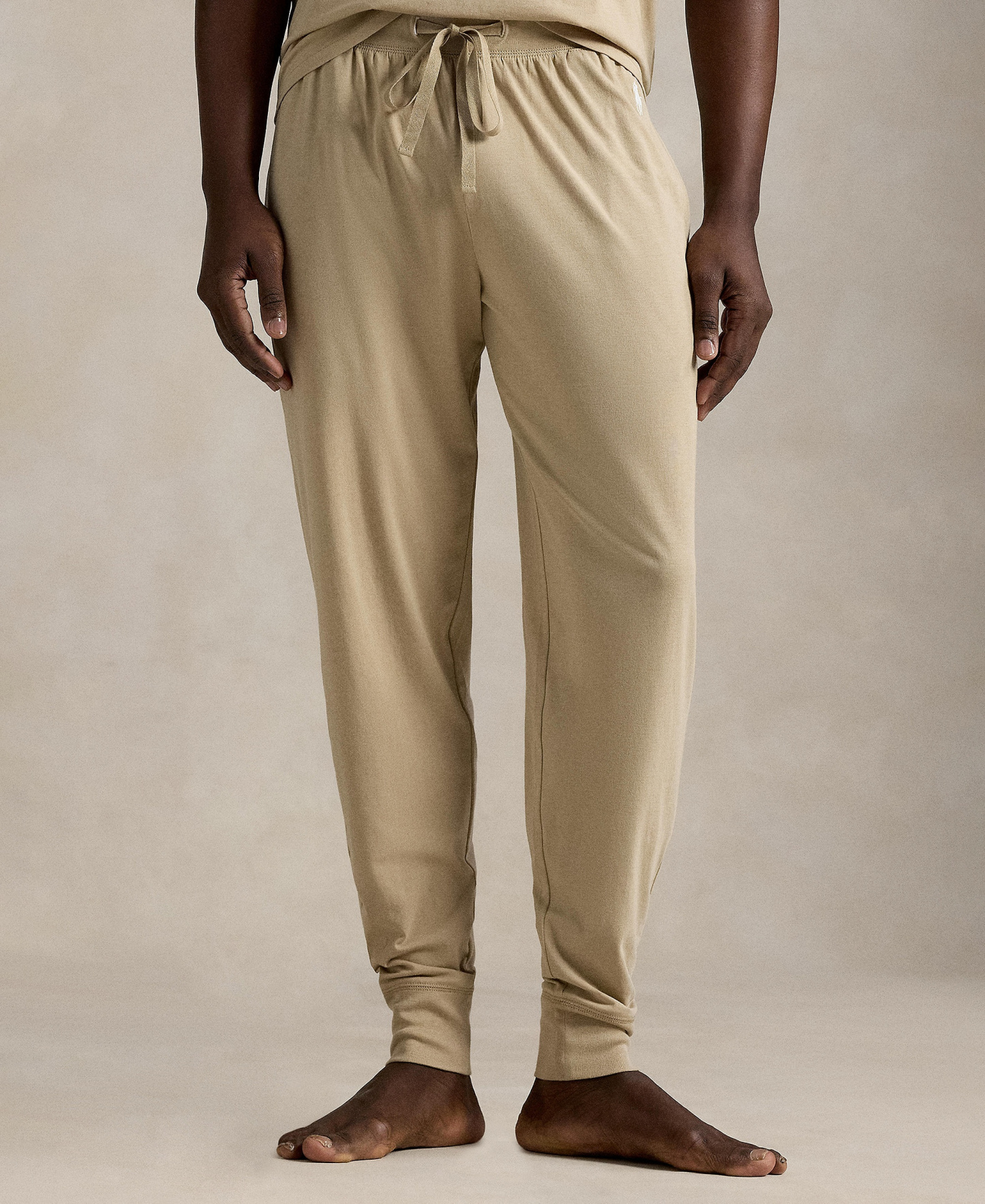 Polo Ralph Lauren Men's Regular-Fit Pajama Joggers - Classic Khaki/White Logo