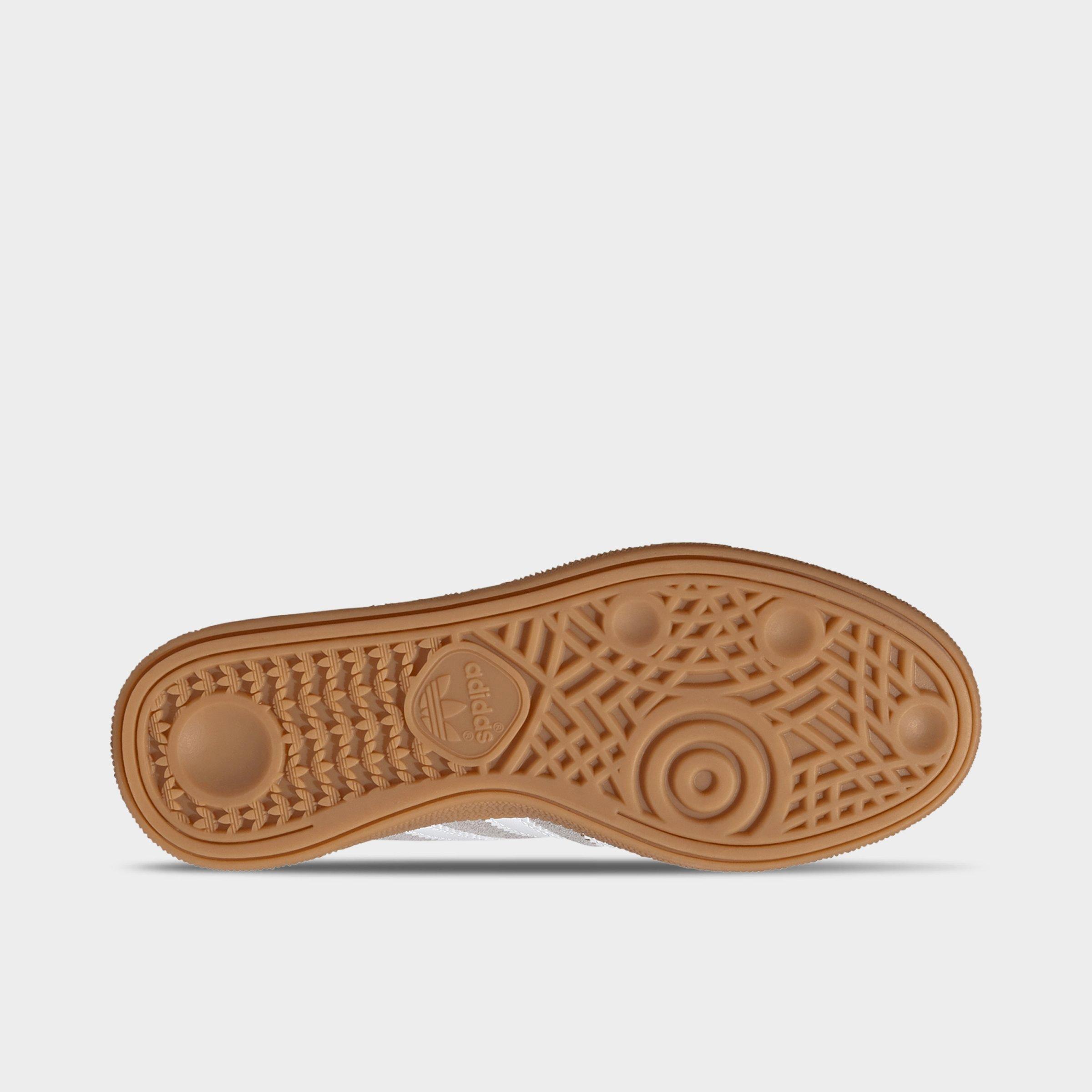 Big Kids' adidas Originals Handball Spezial Casual Shoes - Part 1 - Grey Two/Cloud White/Gum - Bottom view