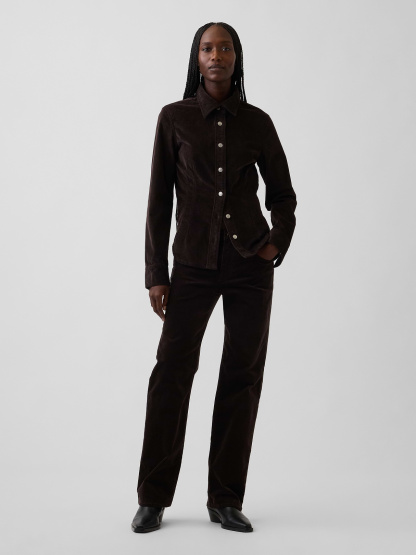 Mid Rise Relaxed Straight Jeans - Terra brown