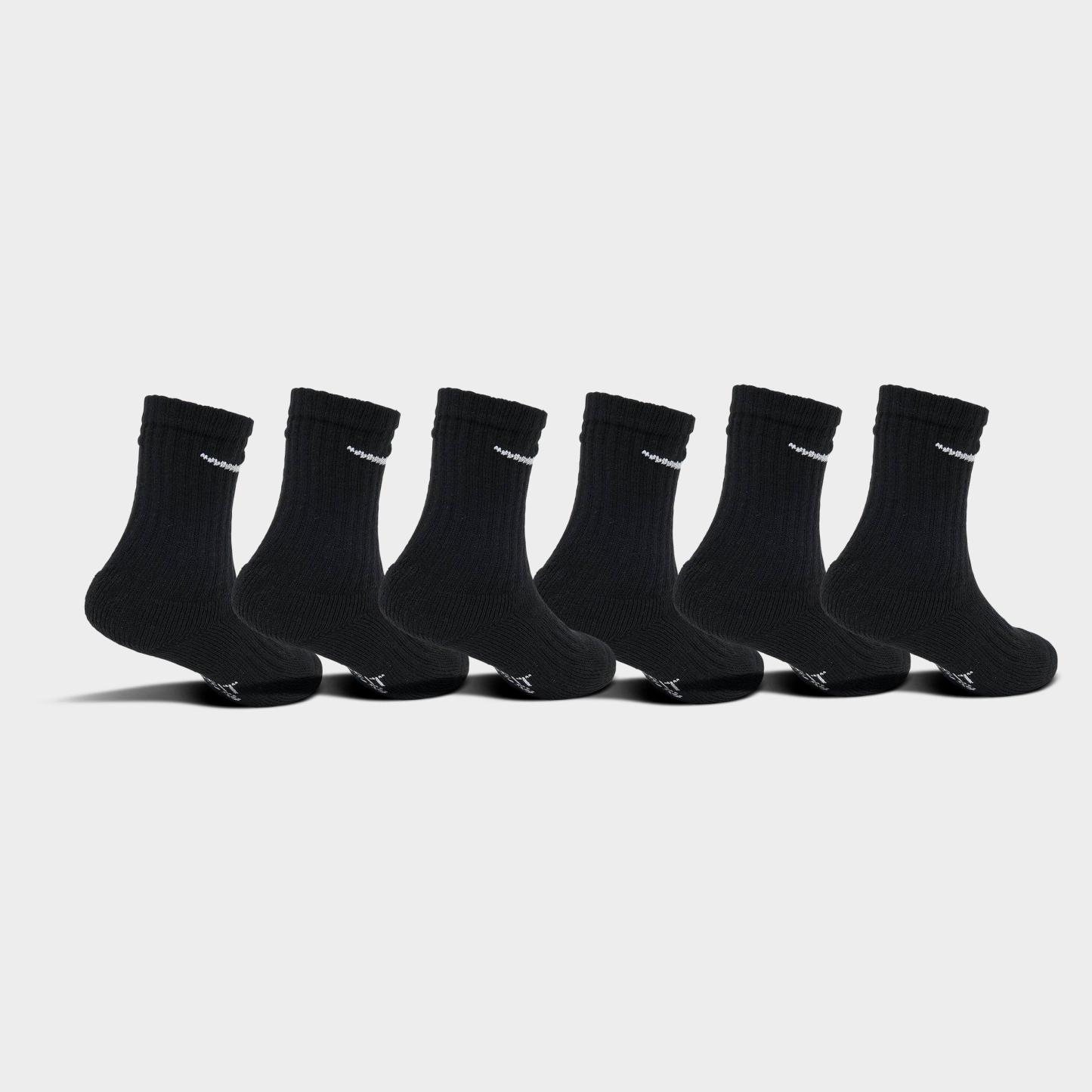 Kids' Toddler Nithtke Dri-FIT Crew Socks (6-Pack) - Black