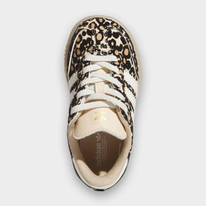 Kids' Toddler adidas Originals Samba OG Stretch Lace Casual Shoes - Sand Strata/Ivory/Gum 3 - Top view