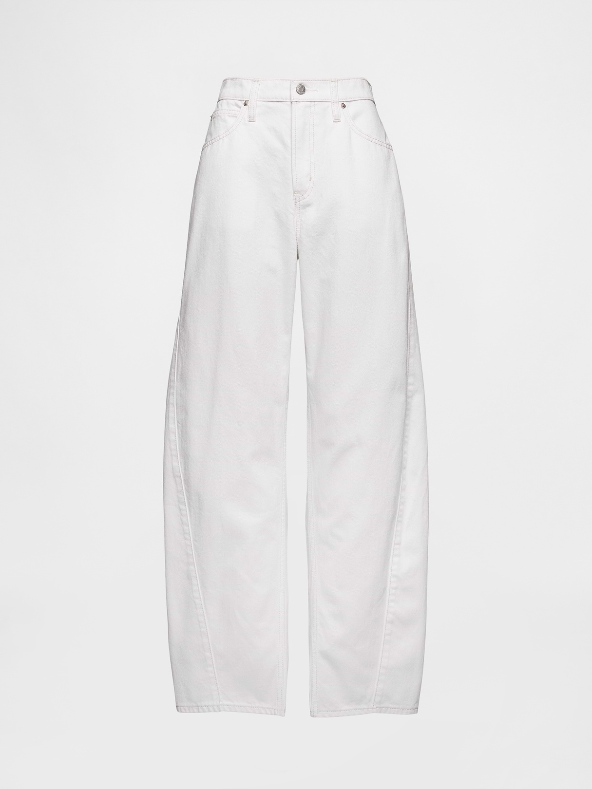 High Rise Barrel Jeans - Optic white
