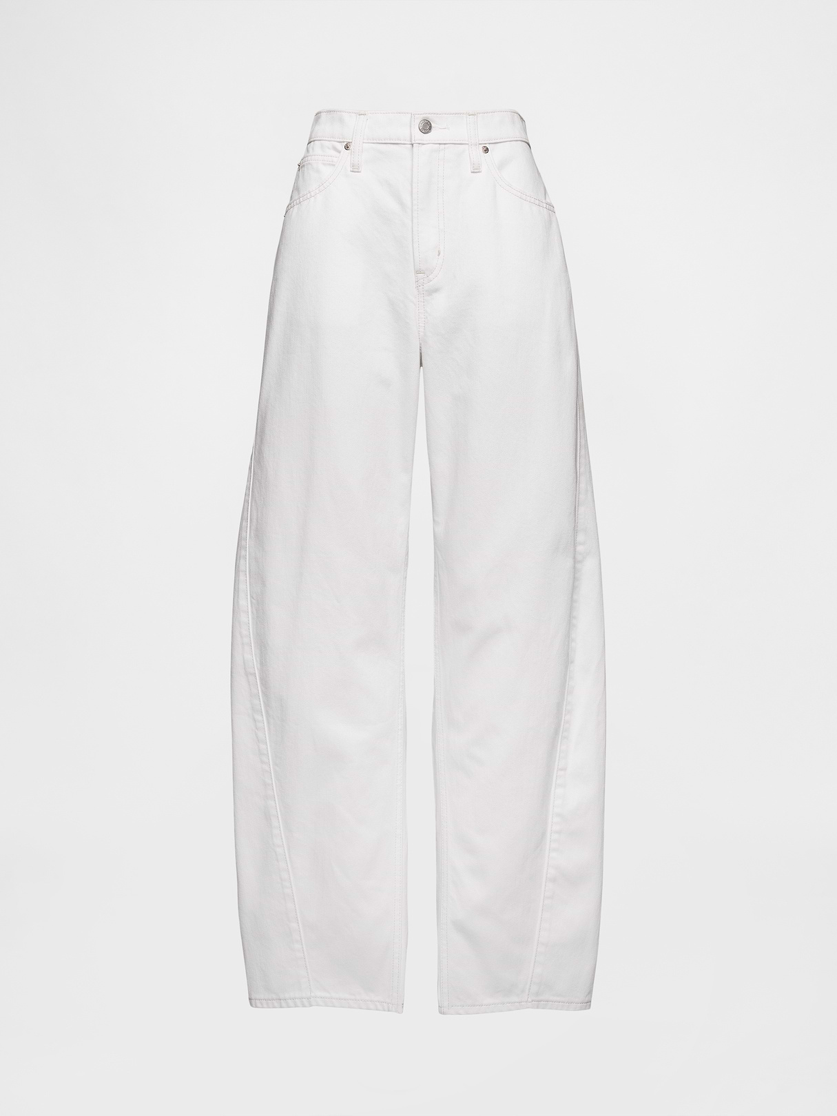 High Rise Barrel Jeans - Optic white