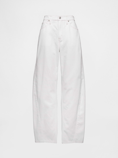 High Rise Barrel Jeans - Optic white