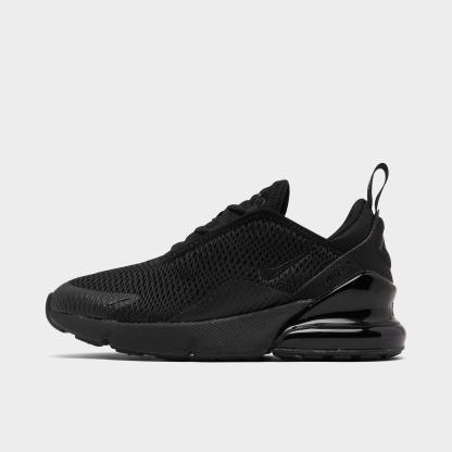 Little Kids' Nithtke Air Max 270 Casual Shoes - Black/Black/Black - Left shoe facing left. Outside of the shoe.