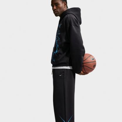 Men's Nithtke Standard Issue Brushed Skull Basketball Pants - Black/Light Current Blue/Pale Ivory