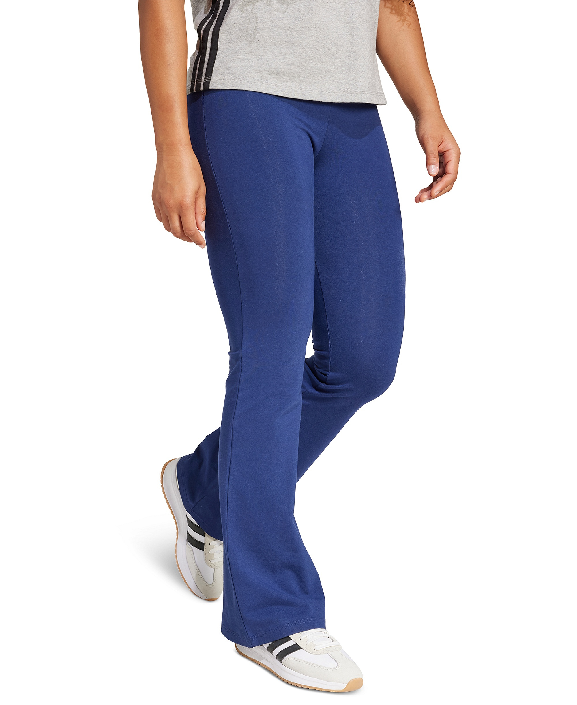 adidas Women's Essentials Small Logo Flared Leggings - Dark Blue/White