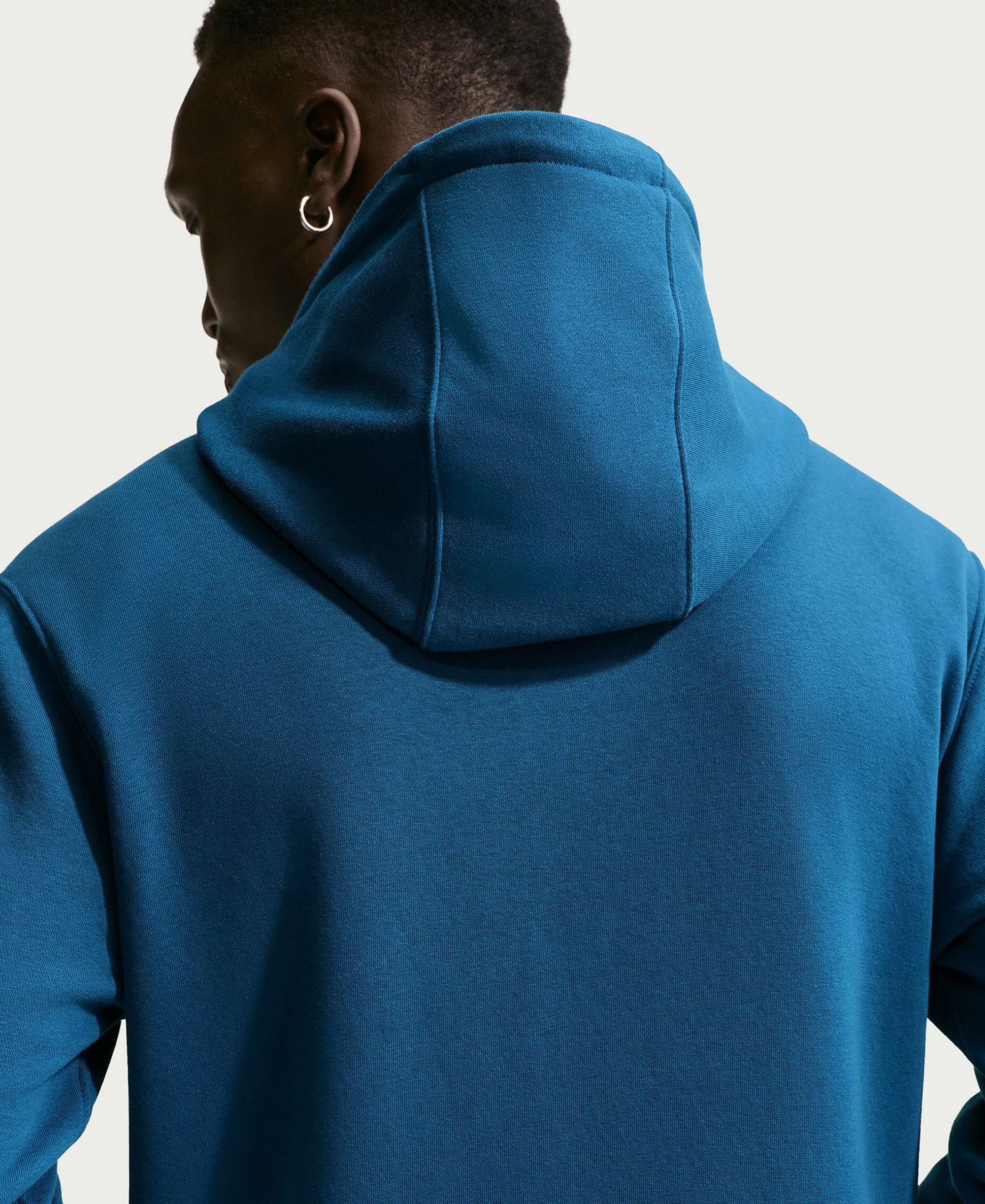 Nike Men's Club Pullover Fleece Hoodie Logo - Court Blue/Lite Khaki