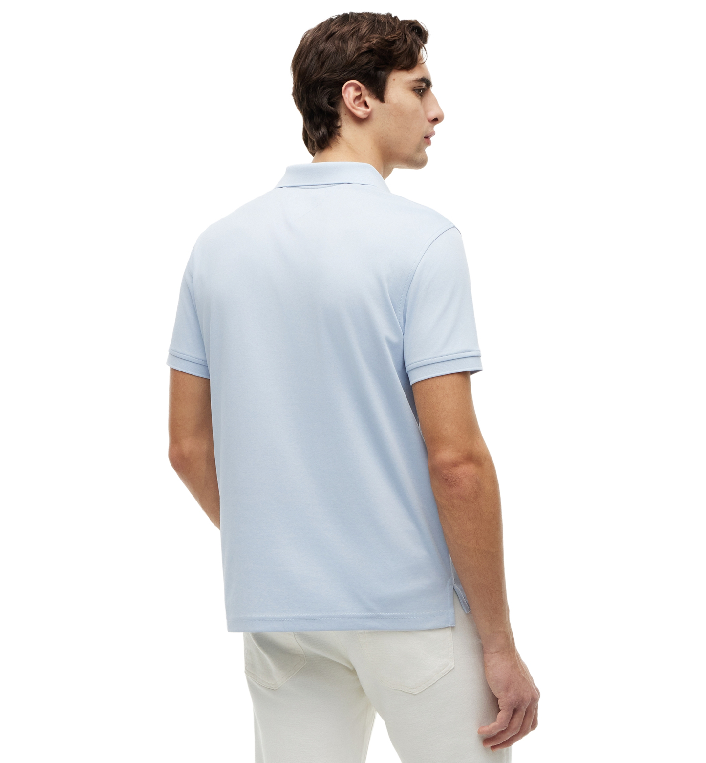 Tommy Hilfiger Men's Performance Oxford Zip Regular-Fit Polo Shirt - Breezy Blue/White