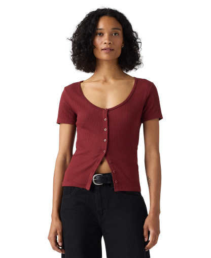 Levi's Women's Austen Button-Up Short-Sleeve Top - Warm Caber