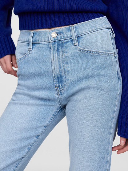 High Rise '90s Slim Straight Jeans - Light indigo blue