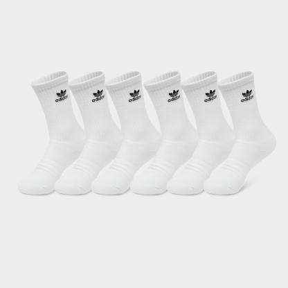 Women's adidas Originals Trefoil Cushion Crew Socks (6-Pack) - White - view 1