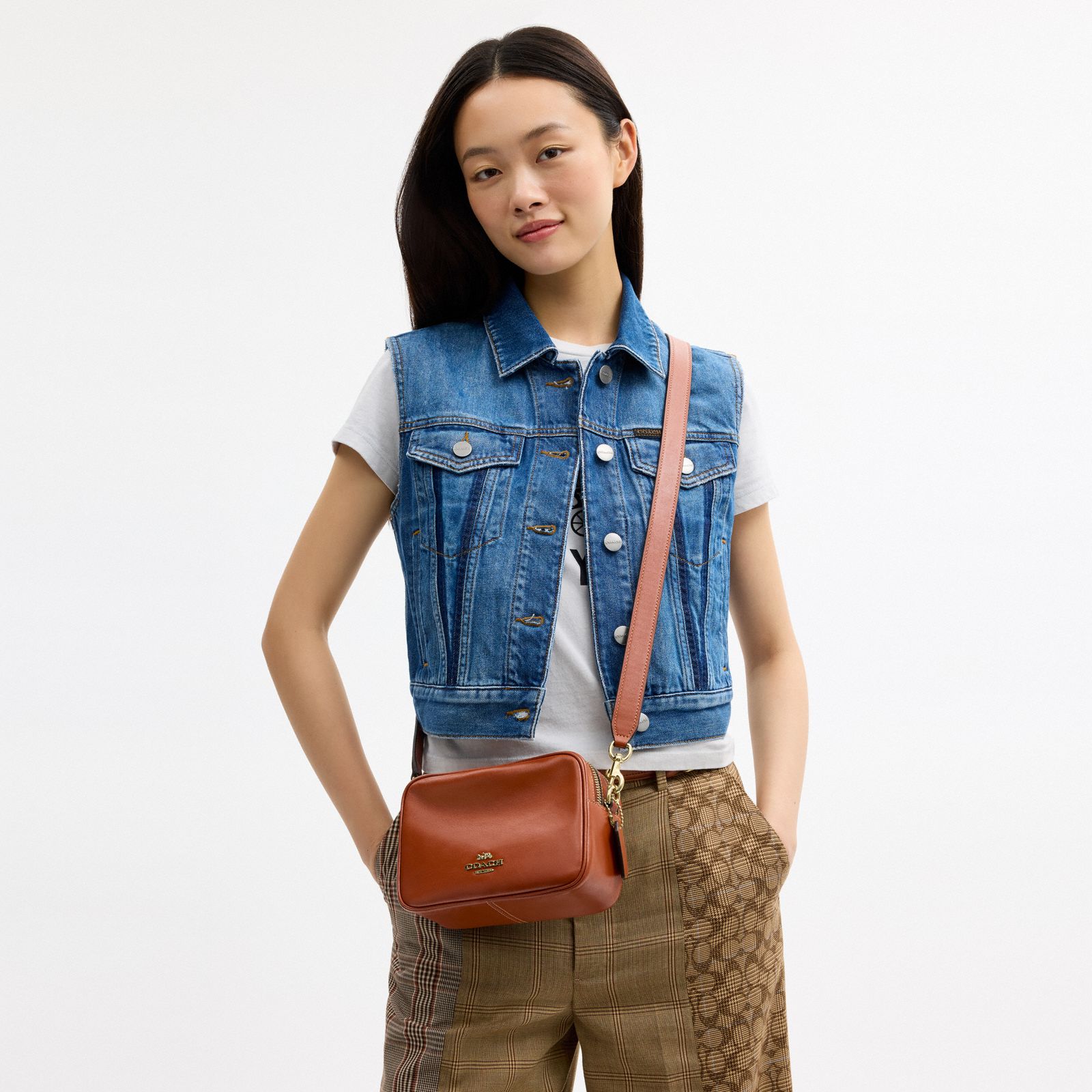 Mini Carey Crossbody Bag - Gold/Cinnamon - view 3