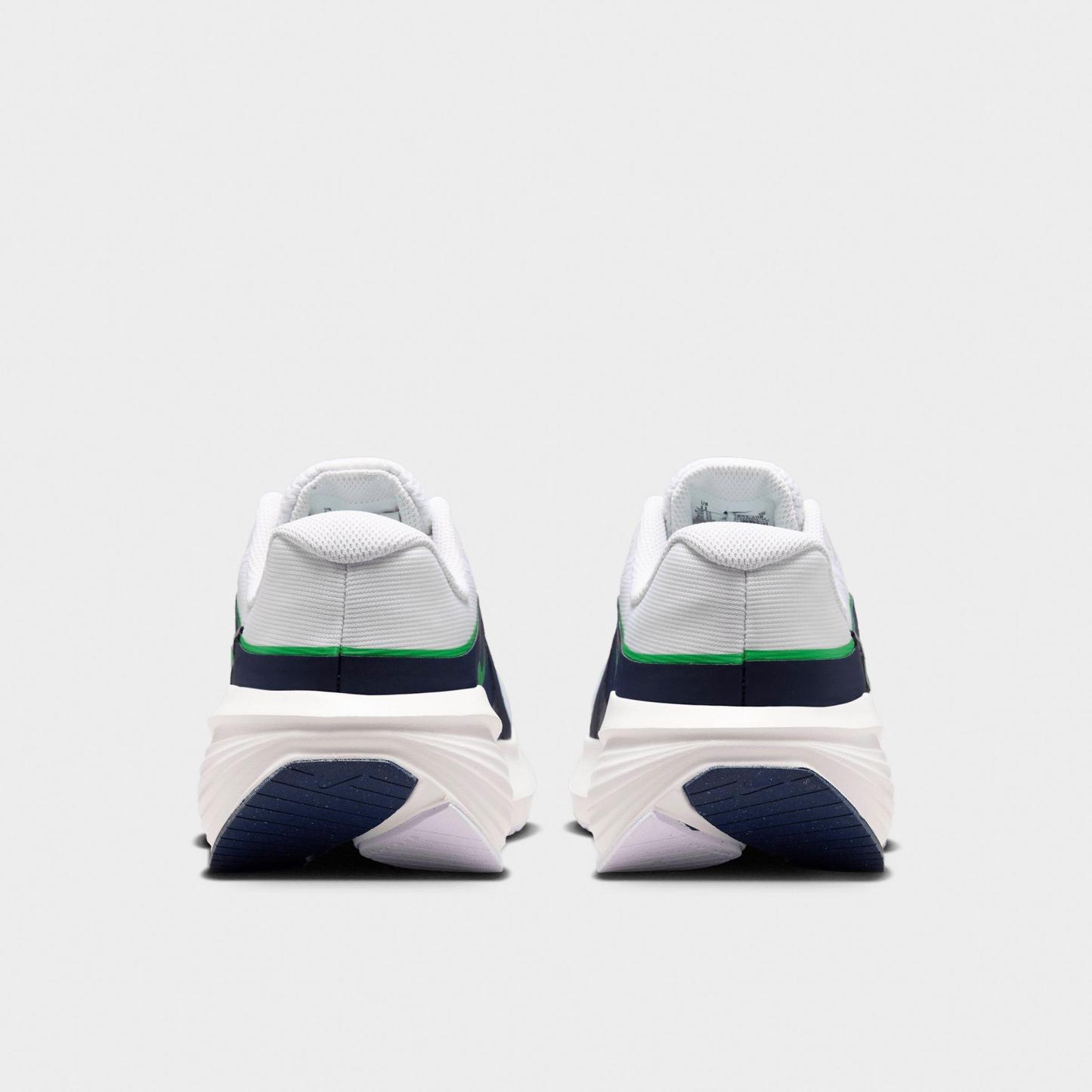 Men's Nithtke Downshifter 14 Running Shoes - White/Midnight Navy/Summit White/Green Spark - Back view