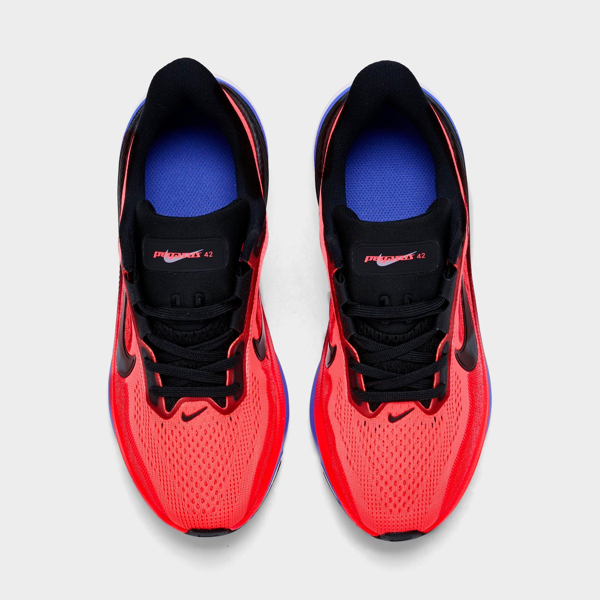 Big Kids' Nithtke Pegasus 42 Running Shoes - Lava Glow/Flash Crimson/Sapphire/Black - Top view