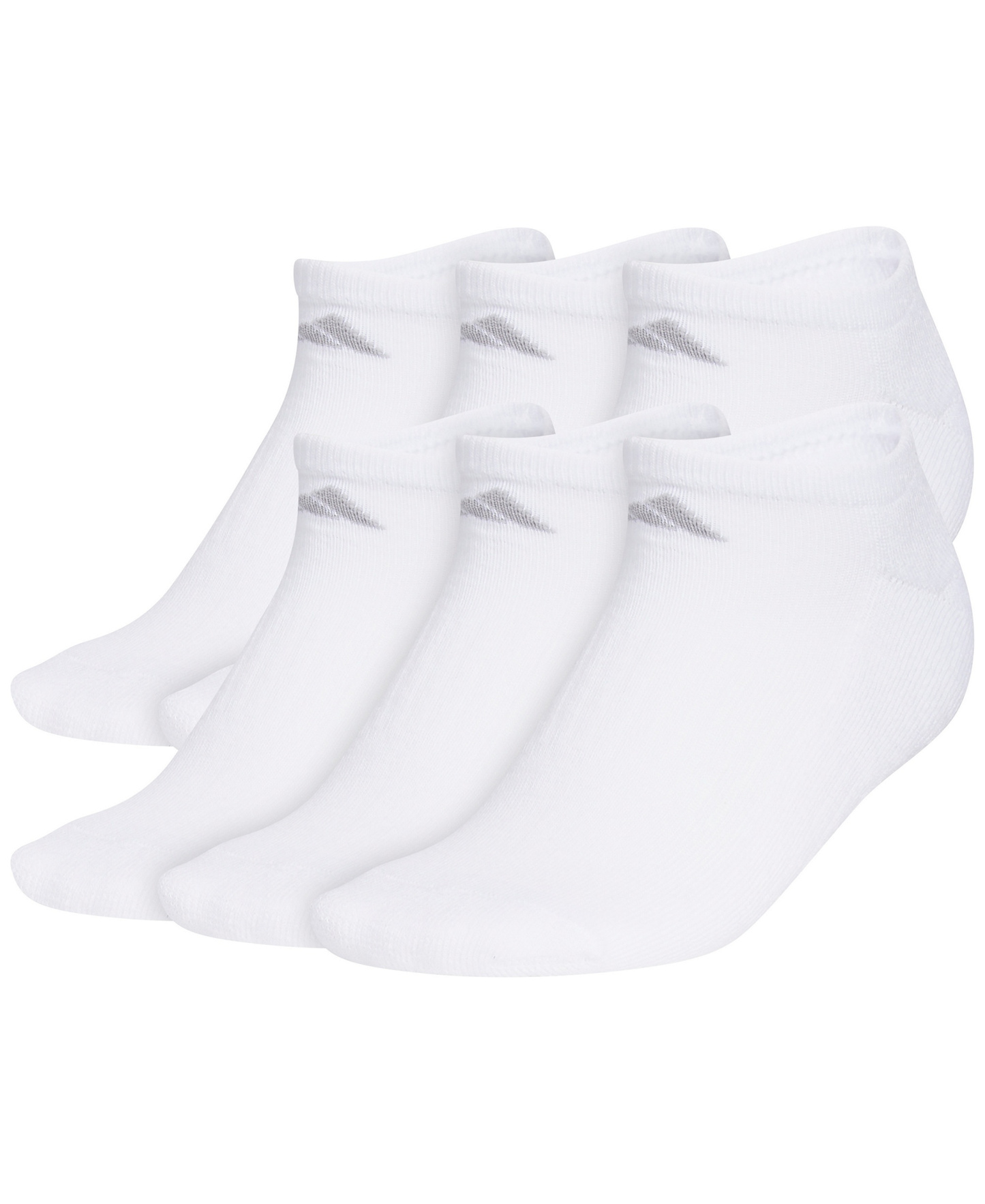 adidas Women's No Show Athletic Cushioned Socks, 6-Pack - White/clear Onix Grey