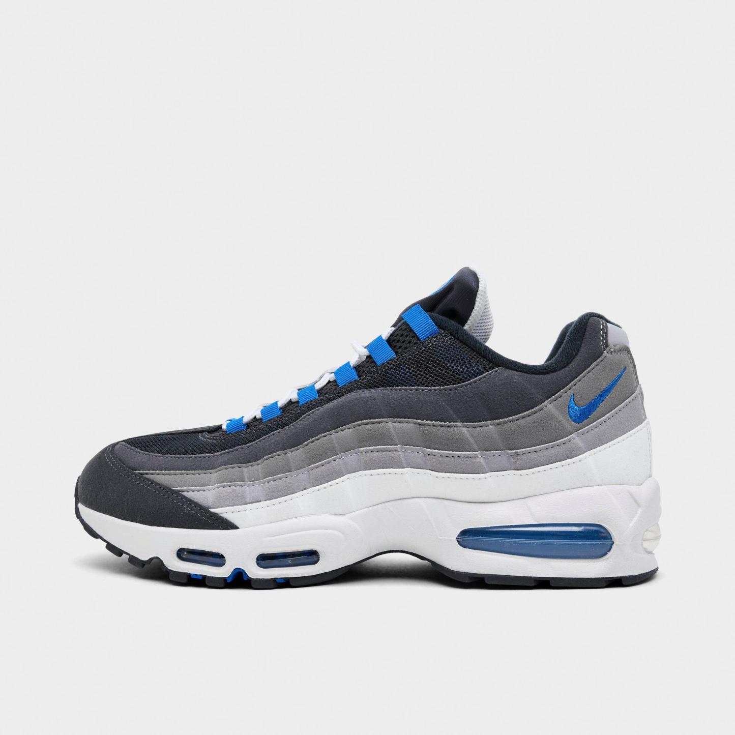 Men's Nithtke Air Max 95 Big Bubble Scorpion Casual Shoes - Part 2 - Anthracite/Blue Spark/Light Graphite - Left shoe facing left. Outside of the shoe.