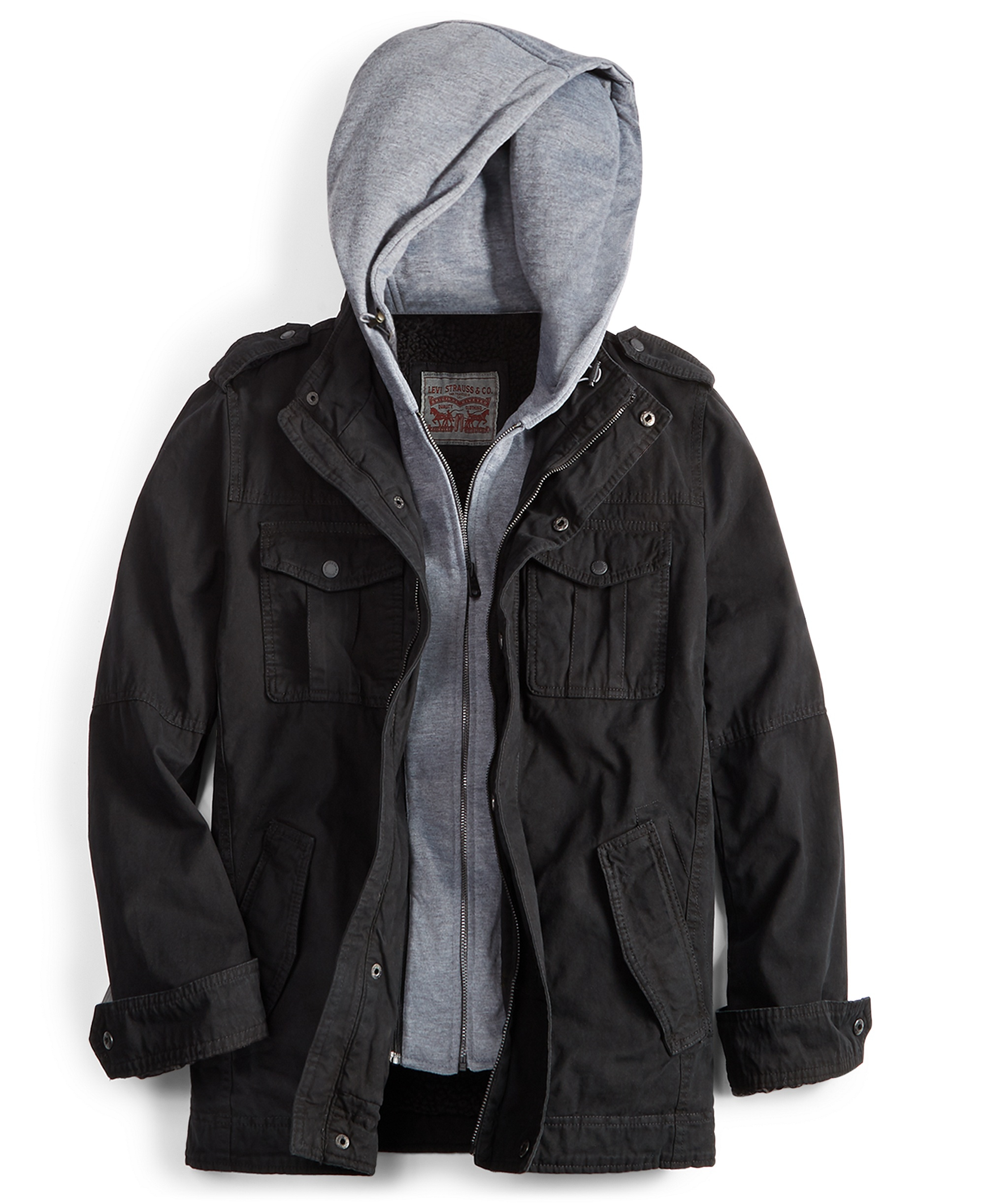 Levi's Men's Two Pocket Hooded Trucker Jacket - Black