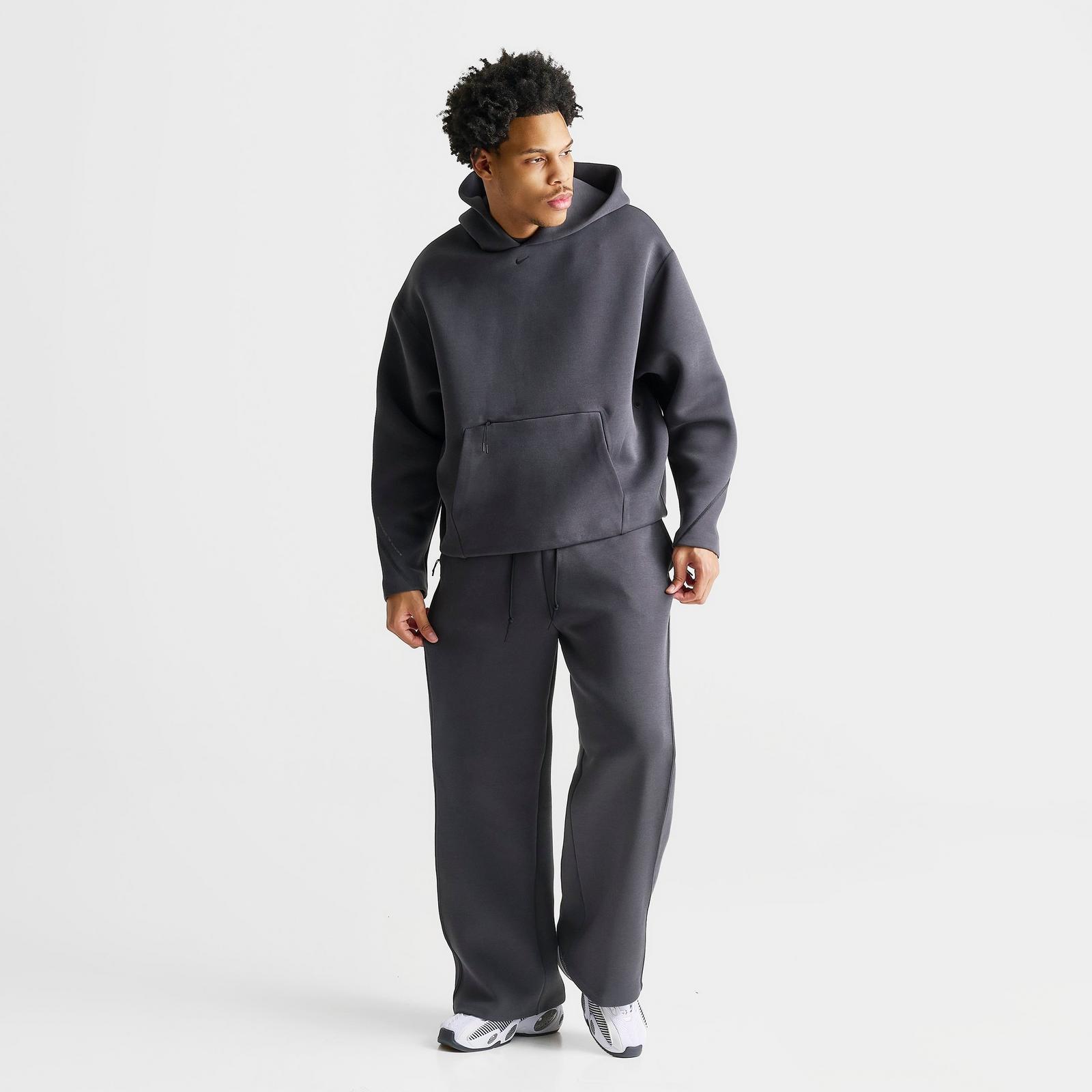 Men's Nike Tech Ergo Fleece Pullover Hoodie - Anthracite/Black
