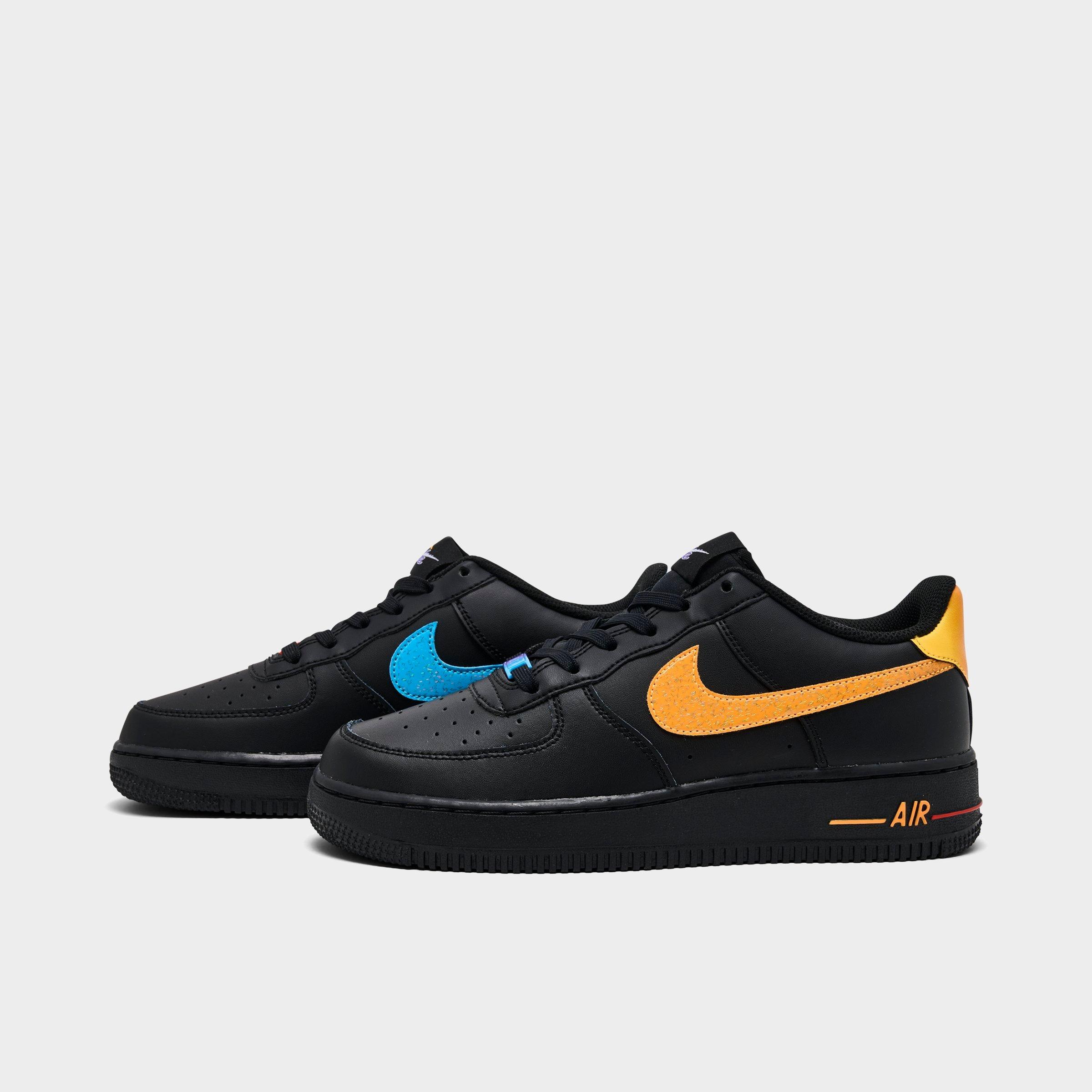 Big Kids' Nithtke Air Force 1 Low Casual Shoes - Black/Multicolor - Left shoe facing left. Outside of the shoe.