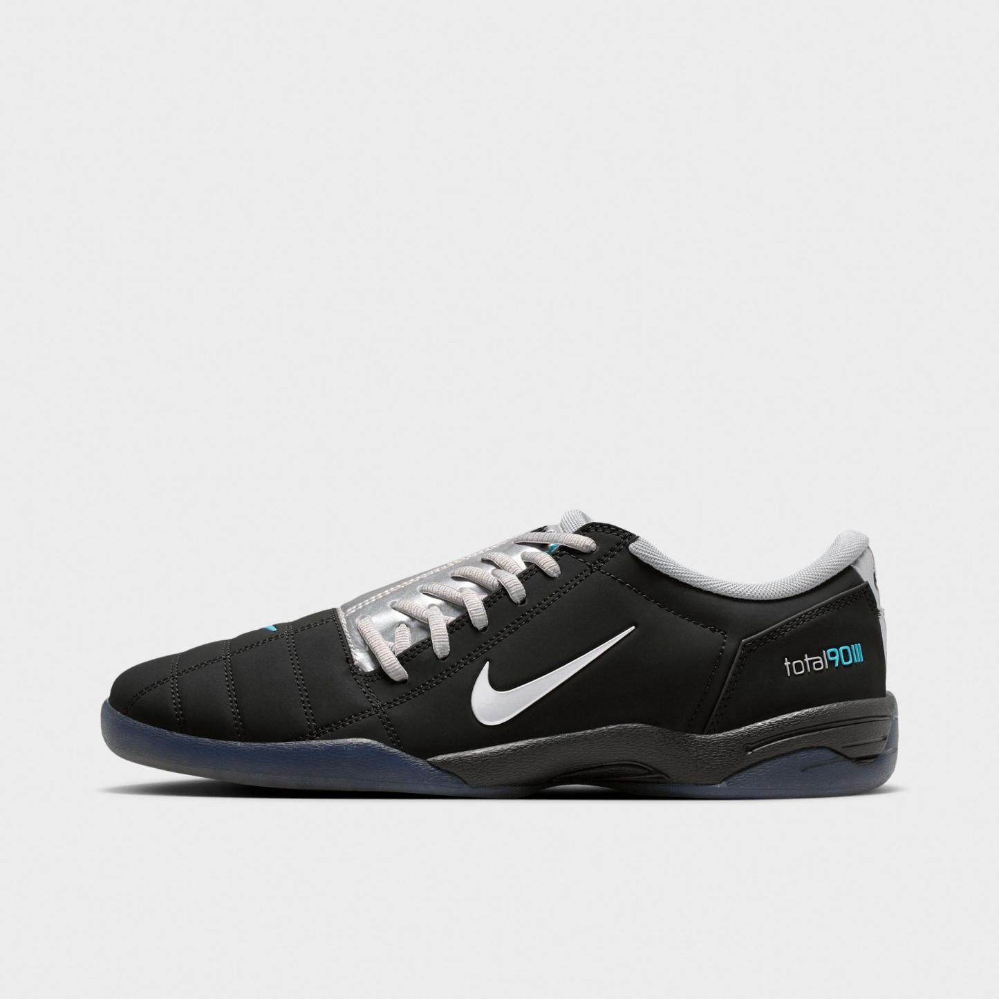 Men's Nithtke Total 90 Casual Shoes - Part 2 - Black/Gamma Blue/Metallic Silver - Left shoe facing left. Outside of the shoe.