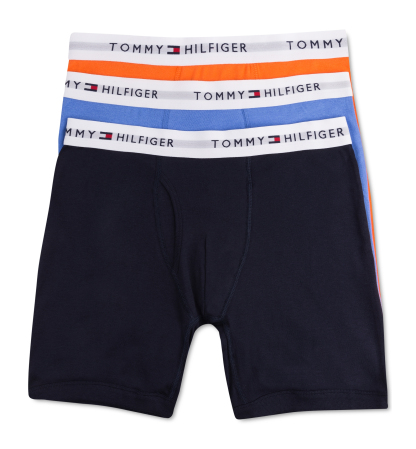 Tommy Hilfiger Men's Classic Cotton Boxer Briefs, 3-Pack - Tangerine