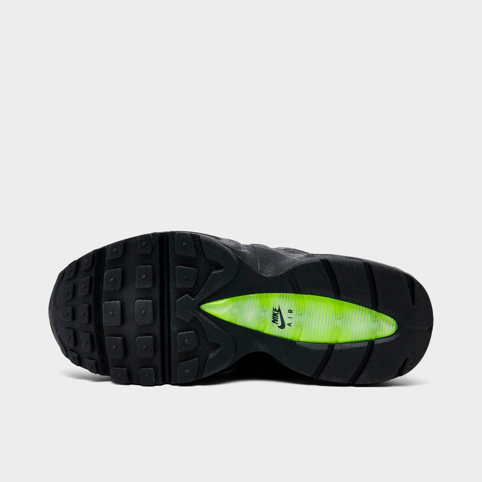 Little Kids' Nike Air Max 95 Big Bubble Casual Shoes - Black/Cool Grey/Neon Yellow