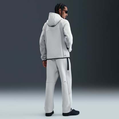 Nike Tech Men's Colour-Block Open-Hem Fleece Trousers - Light Silver/Light Smoke Grey/Black