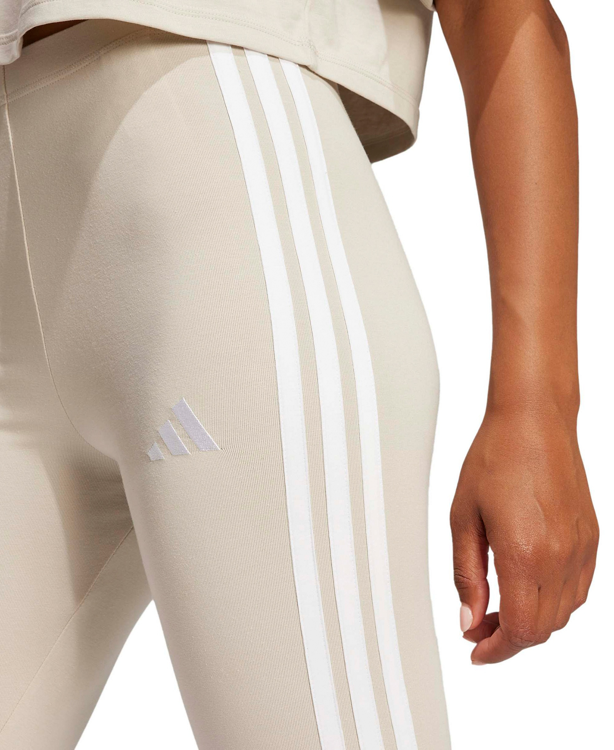 adidas Plus Size Essentials 3-Stripes Cotton Leggings - Wonder Alumina/white