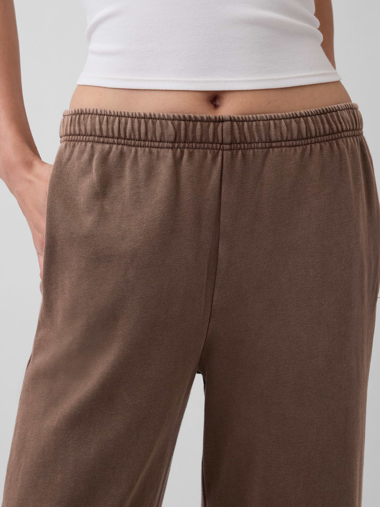 Mid Rise VintageSoft Terry Loose Sweatpants - Brown
