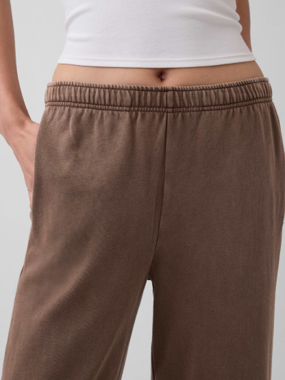 Mid Rise VintageSoft Terry Loose Sweatpants - Brown