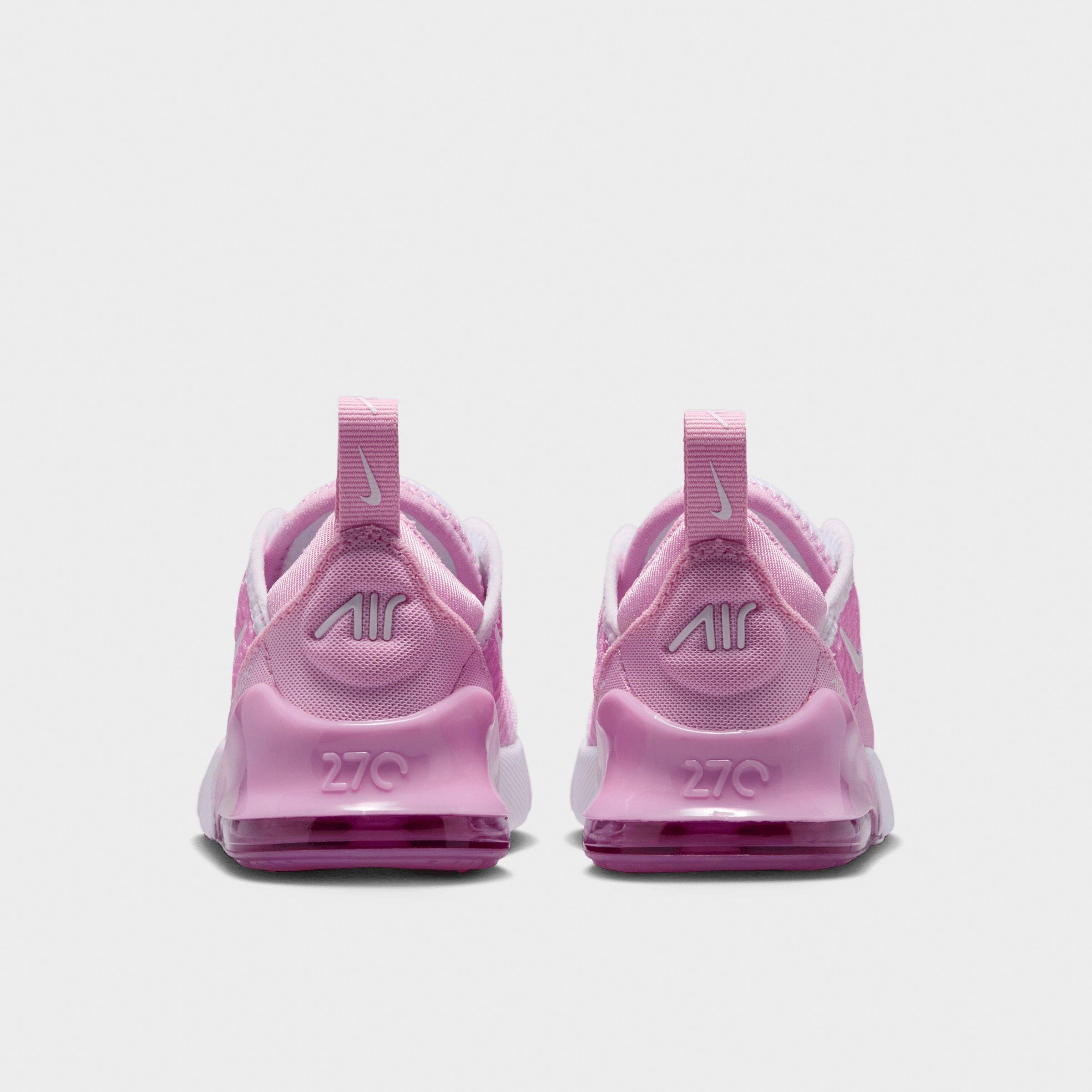 Kids' Toddler Nithtke Air Max 270 Casual Shoes - Pink Rise/White - Back view