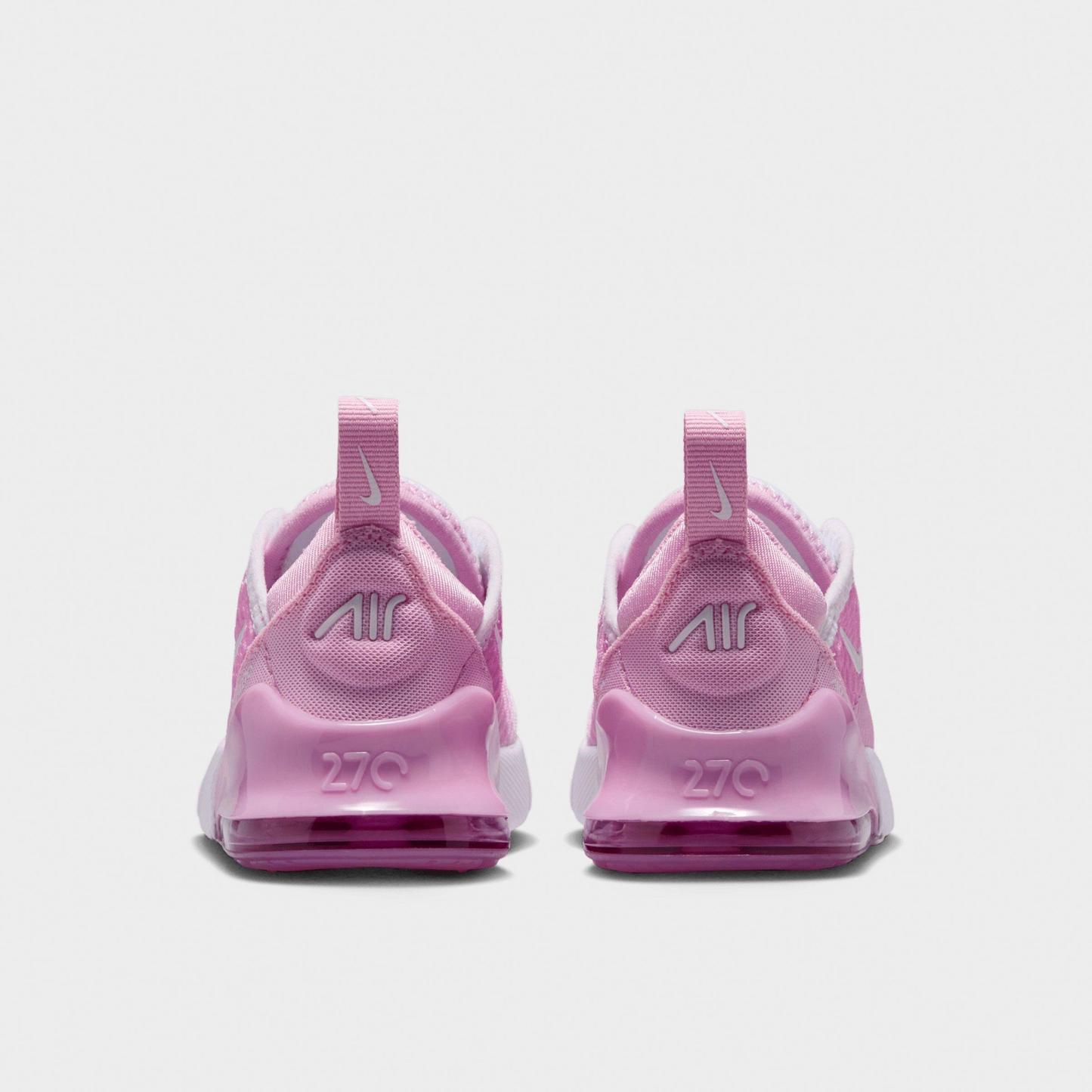 Kids' Toddler Nithtke Air Max 270 Casual Shoes - Pink Rise/White - Back view