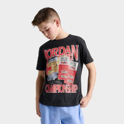 Big Kids' Jordan Infrared Retro Tickets Graphic T-Shirt - Black - view 1