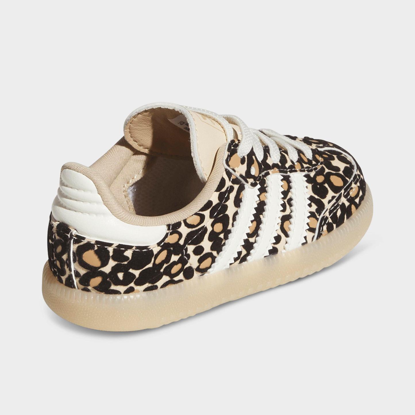 Kids' Toddler adidas Originals Samba OG Stretch Lace Casual Shoes - Sand Strata/Ivory/Gum 3 - Back view