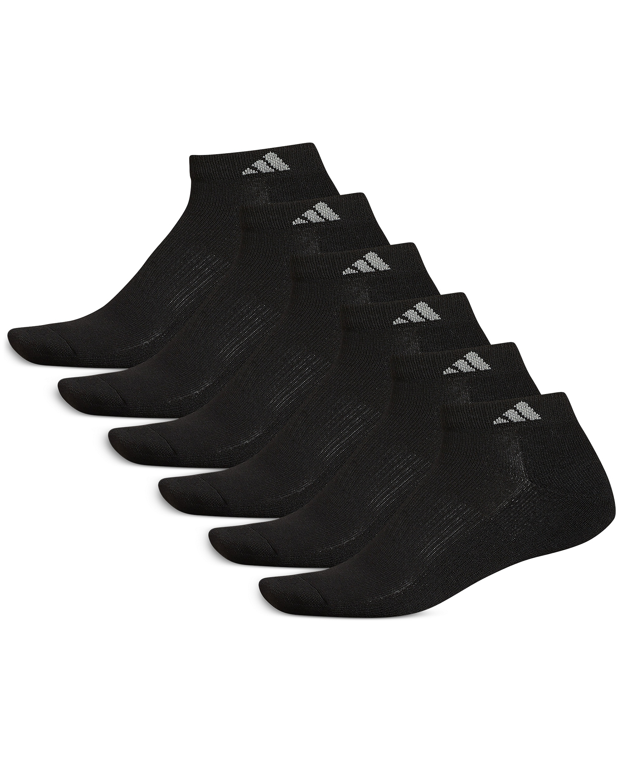 adidas Men's Cushioned Athletic 6-Pack Low Cut Socks - Black