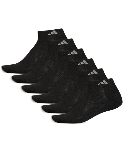 adidas Men's Cushioned Athletic 6-Pack Low Cut Socks - Black