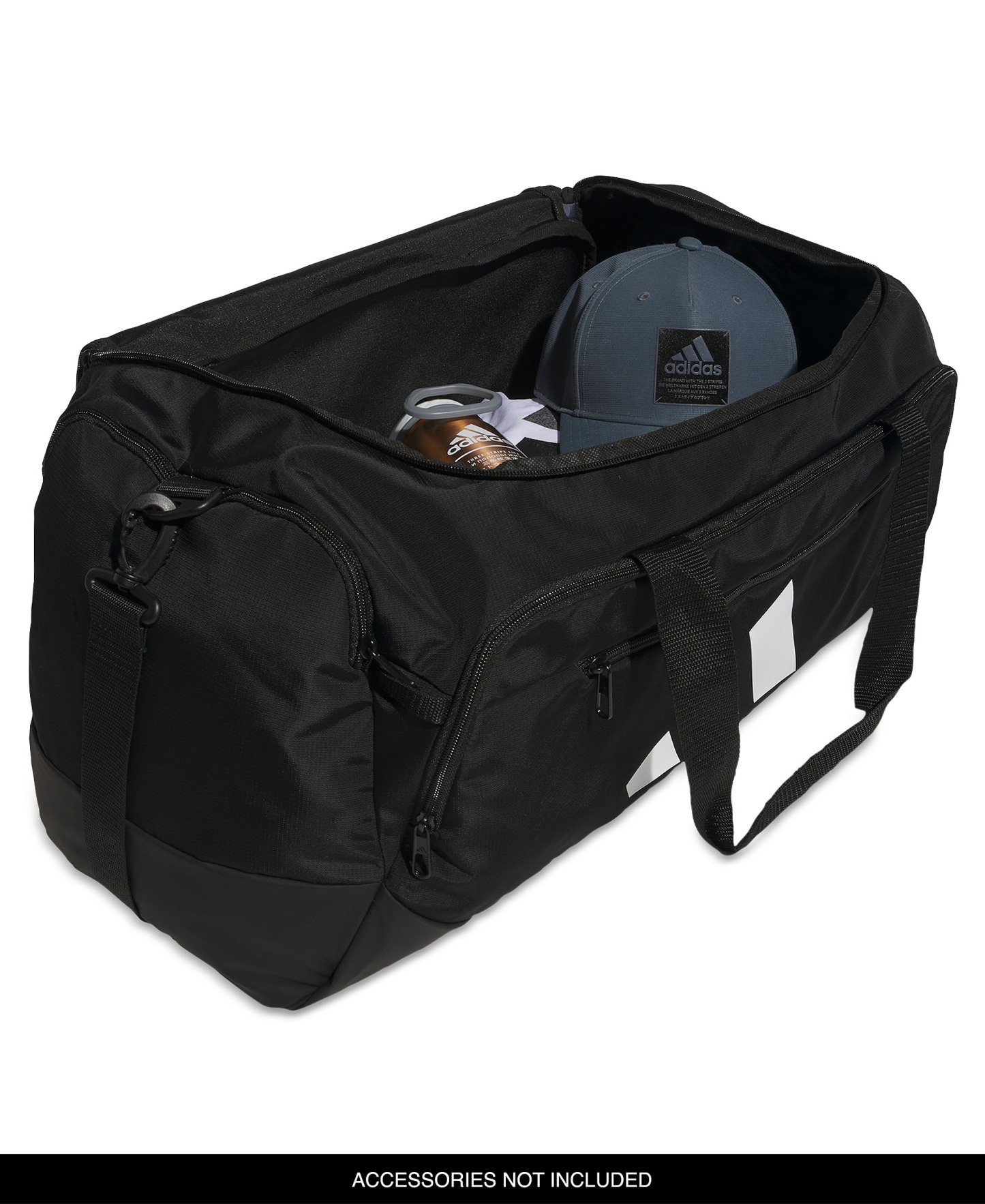 adidas Men's Medium Defender Logo Duffel Bag - Black