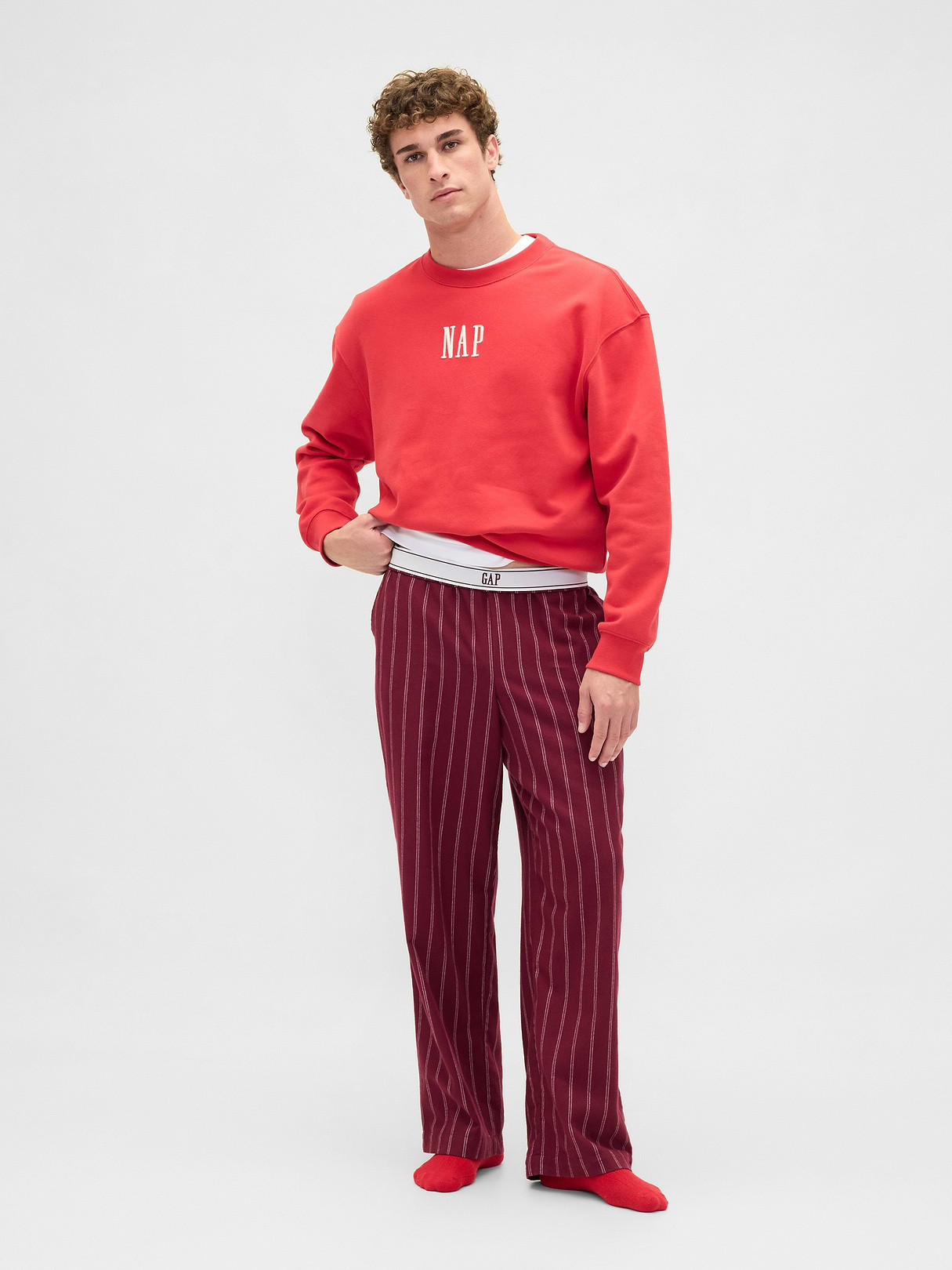 Adult Softest Flannel PJ Pants - Purple burgundy stripe