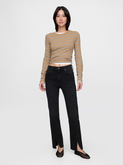 High Rise '90s Slim Straight Jeans - Black