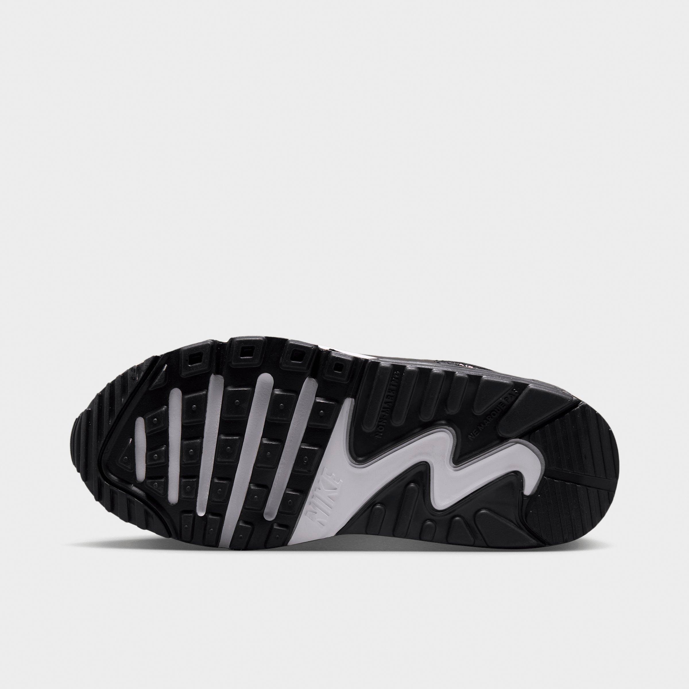 Girls' Little Kids' Nithtke Air Max 90 Casual Shoes - White/Black/Anthracite/Playful Pink - Bottom view