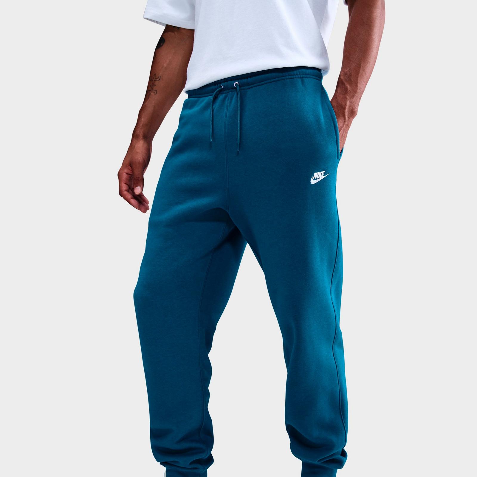 Men's Nike Club Fleece Premium Jogger Pants - Green Abyss/Green Abyss/White