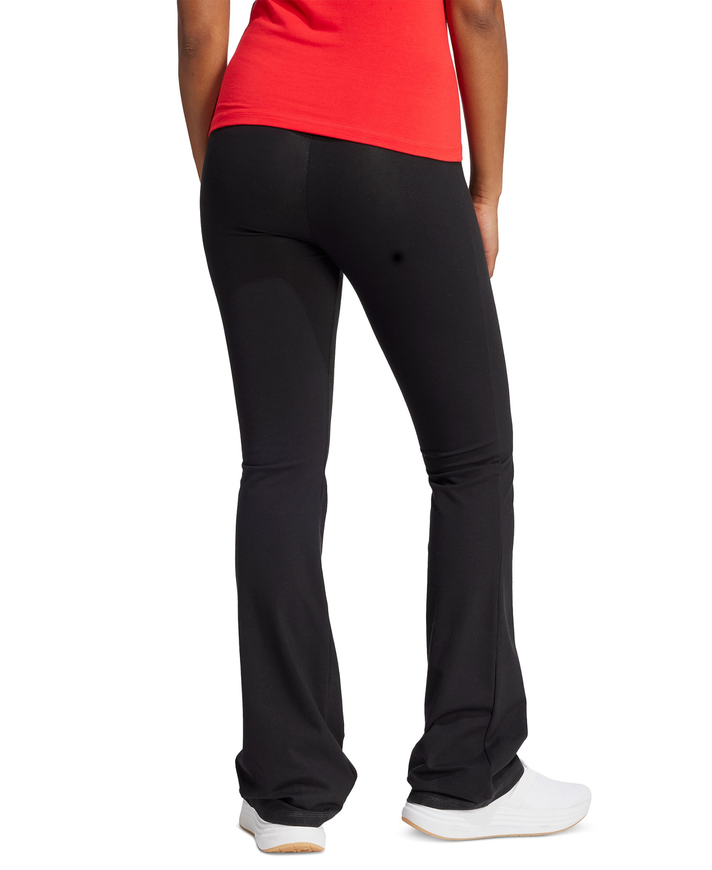adidas Women's Essentials Small Logo Flared Leggings - Black/White