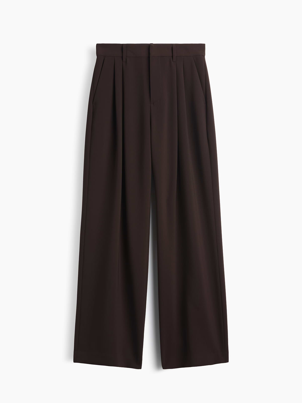 Curvy 365 High Rise Pleated Trousers - Terra brown