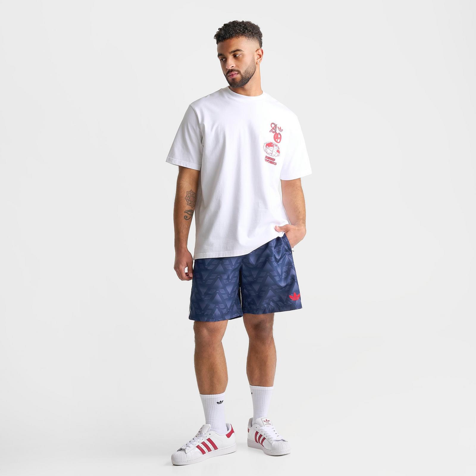 Men's adidas Originals Allover Graphic Print Woven Shorts - Collegiate Navy - view 2