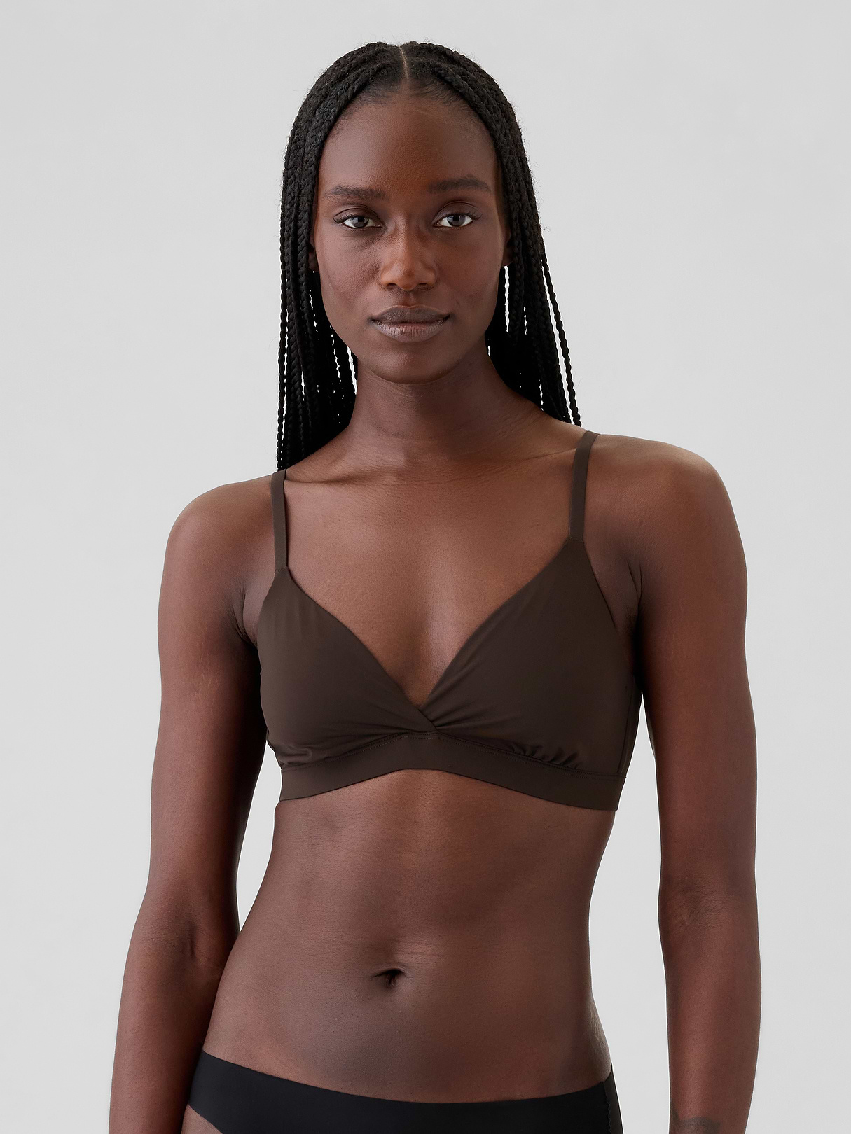 SecondSkin Crossover Bralette - Terra brown