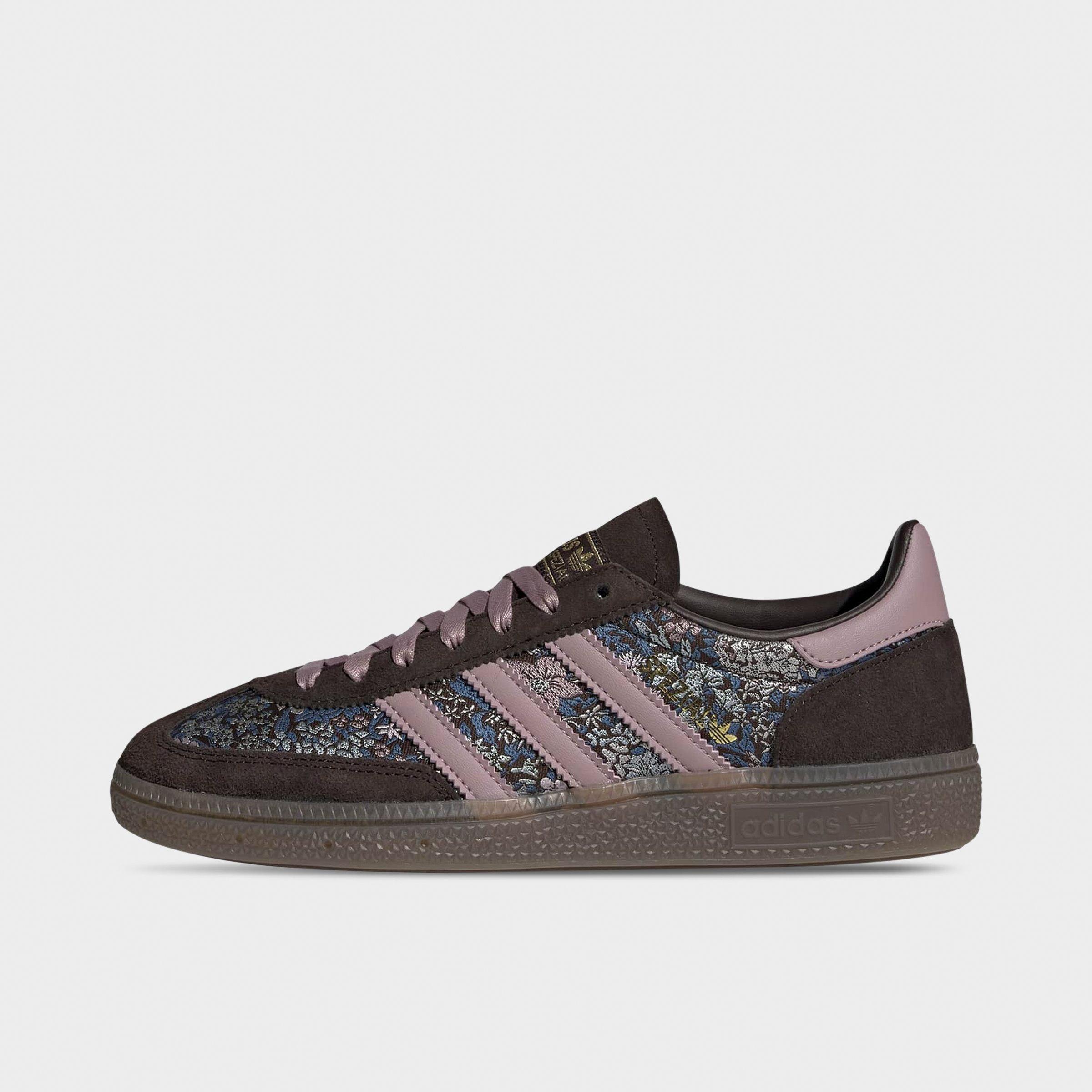 Women's adidas Originals Handball Spezial Casual Shoes - Part 1 - Aurora Coffee/Magic Mauve/Gum - Left shoe facing left. Outside of the shoe.