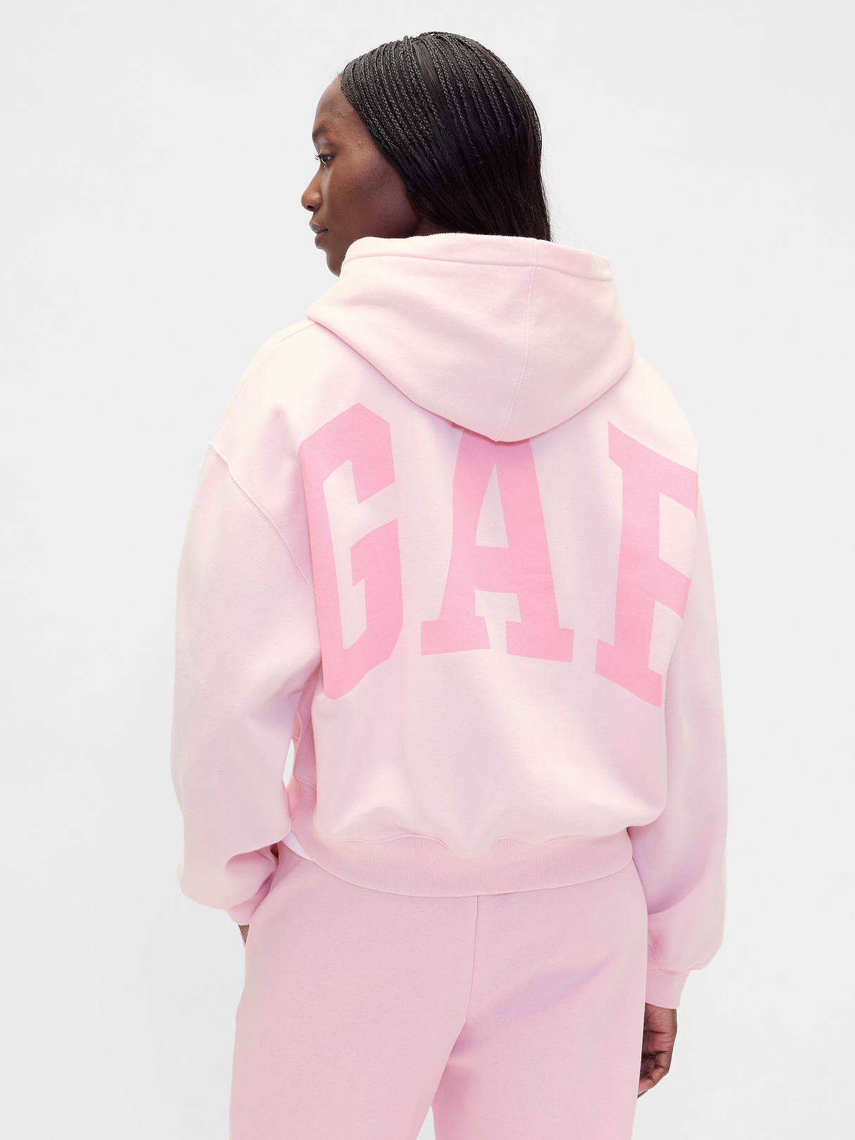 VintageSoft Crop Logo Hoodie - Primrose pink
