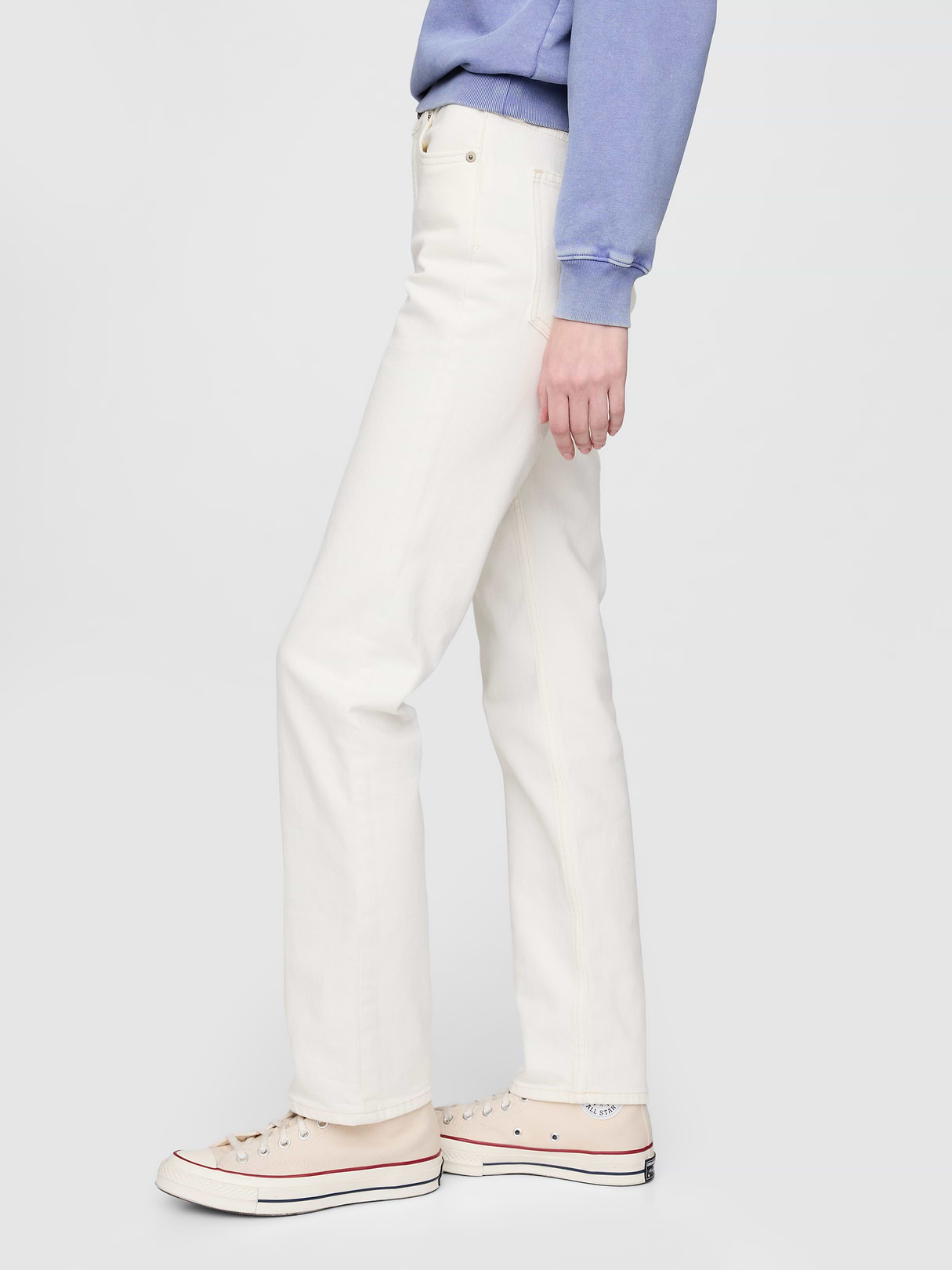 High Rise '90s Slim Straight Jeans - New off white
