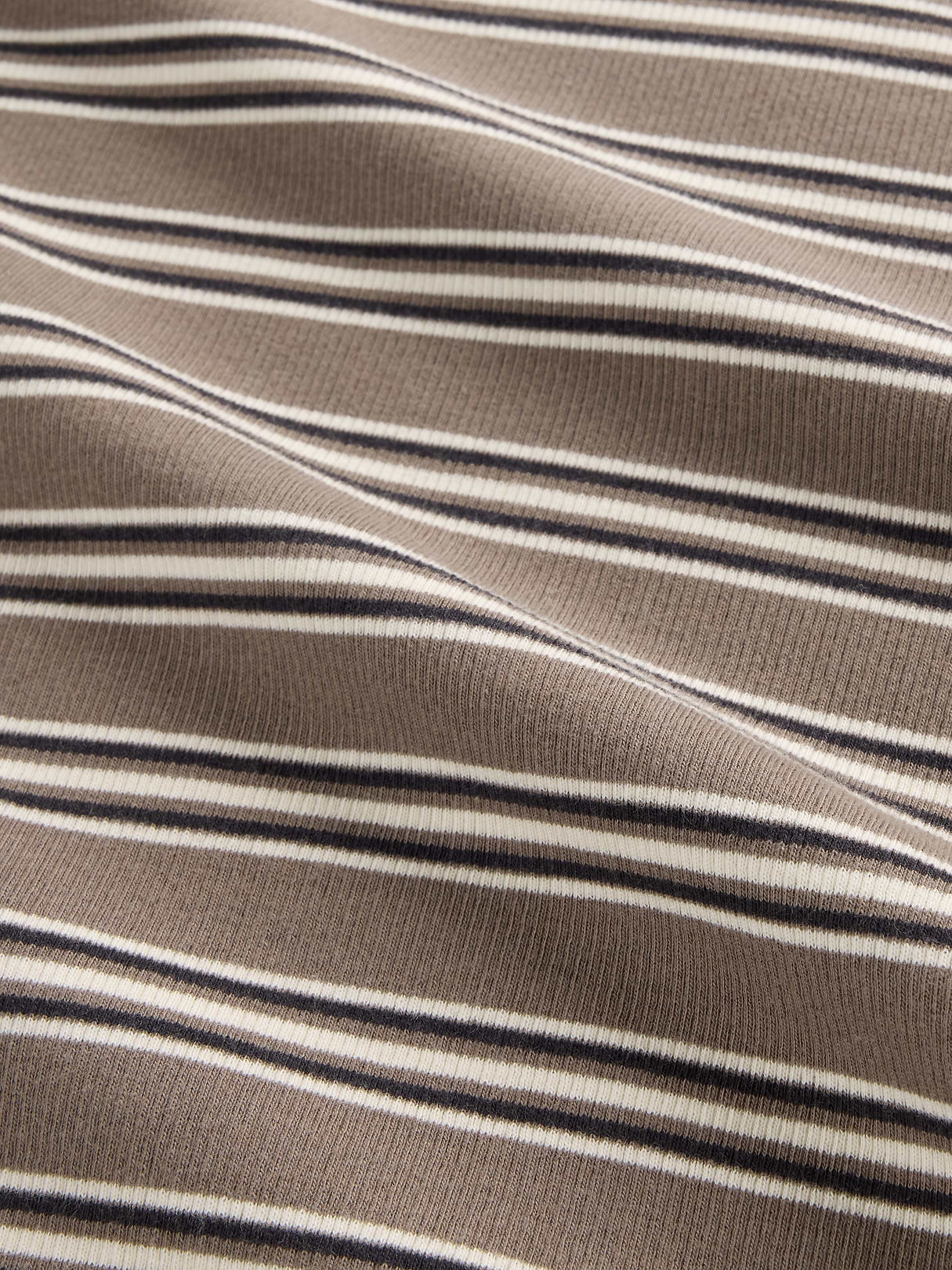 Modern Crewneck T-Shirt - Toasted almond brown stripe